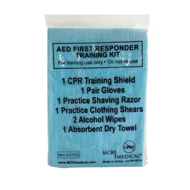MCR Medical Case of 100 Deluxe AED First Responder Training Kit with Simulated Razor, Scissors, & More