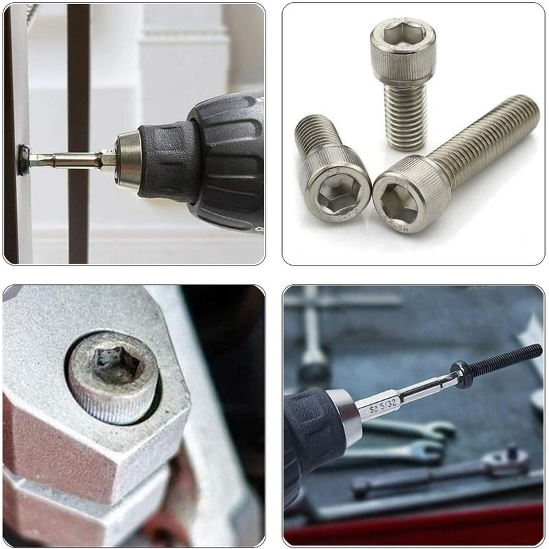 Bestgle 20 Pcs Magnetic Hex Head Allen Wrench Drill Bit