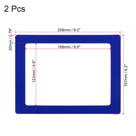 PATIKIL Magnetic Picture Frame, 2 Pack Magnetic Photo Frame Picture Holder Holds 6x8 Inch Photos for Refrigerator Metal Home Office, PVC Blue