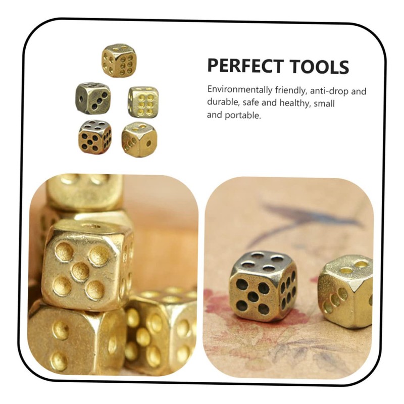 Abaodam Exquisite Small Dice, Pure Copper Unique 6 Sided Dice,