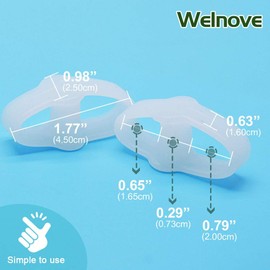 Welnove 12 x Toe Separators, Bunion Correction, Gel Toe Separator Bunion, Suitable for Bunion and Overlapping Toes (White)