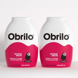 Obrilo Water Enhancer Liquid Flavoring Drops - ZERO Sugar/Calorie, Dye Free, Naturally Flavored Drink Syrup, 2.0 fl oz x 2 Bottles for Kids & Adults (Wonder Melon)
