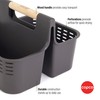 Copco Bath and Cleaning Caddy with Wood Handle, Gray