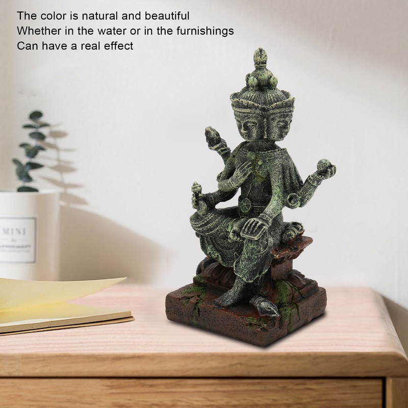 Aquarium Buddha Statue Decoration Resin Aquascaping Fish Tank Meditating Buddha