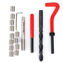 Thread Repair Kit, 17Pcs M10x1.25 Helicoil Thread Repair Tool Kit Wire Thread Inserts Wire Screw Sleeve Drill Helicoil Kit Inserts Female
