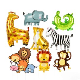 Ospvcwk Giant Safari Animal Balloons 7 Pack, Jungle Zoo Party Decorations