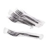 Individually Wrapped Black Heavy Weight Plastic Fork (100) + Spoon
