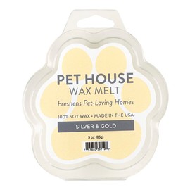 One Fur All Pet House Wax Melts - Silver & Gold Pack of 2 - Odor Eliminating, Long-Lasting Scented Wax Melts - Natural, Pet-Friendly