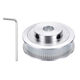 sourcing map GT-2 Pulley Synchronous Wheel 80 Teeth 10mm Bore, Fit with 10mm Width Belt, Aluminum Alloy Timing Pulley Wheel with a Wrench for 3D Printer, CNC Machine