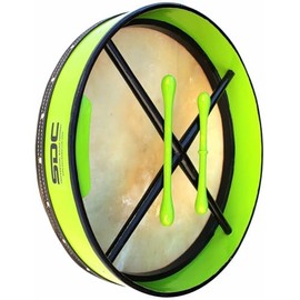 GREEN BODHRAN DRUM Irish Celtic18" Inch with 2 Tippers