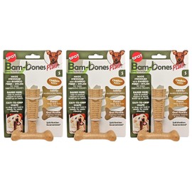 Ethical Pet 3 Pack of Bam-Bones Plus Durable Chew Toys for Dogs, Small, Chicken Flavor