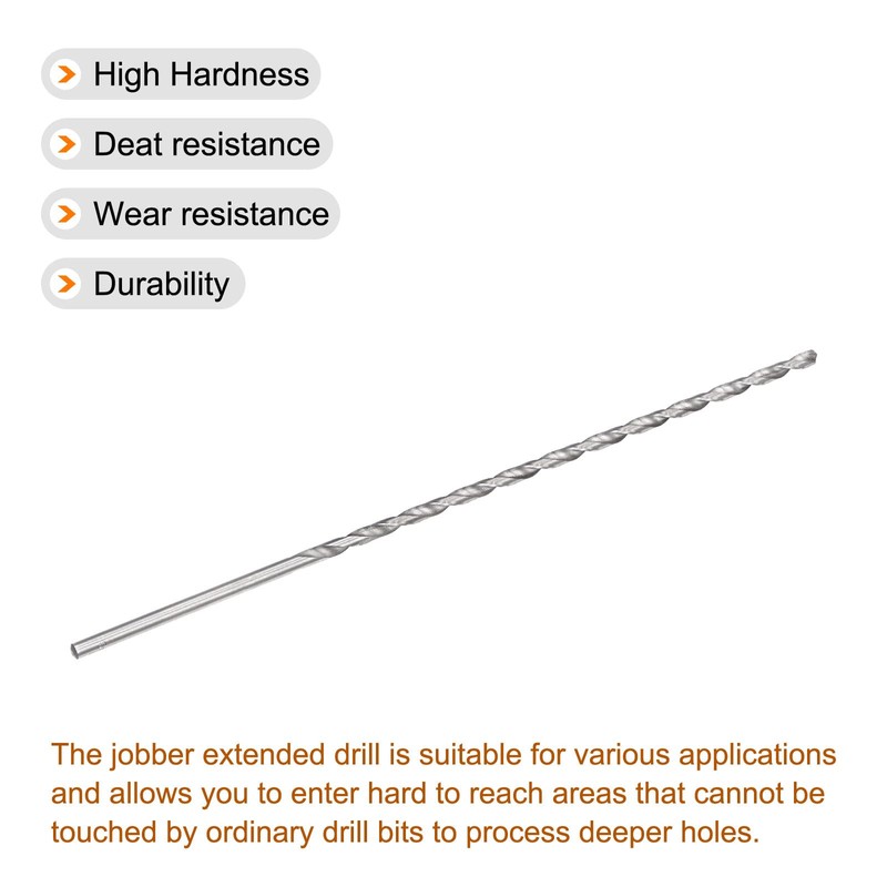 sourcing map Spiral Drill Bit Extra Long High-Speed Steel 5