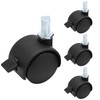 suiwotin 4pcs 1 Inch Swivel Caster Wheels, M8 Threaded Stem