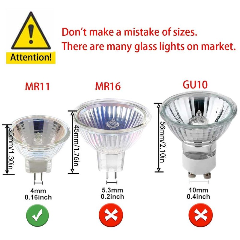 MoKongFu 6-Pack MR11 Light Bulb AC 12V 35 Watt Bulb