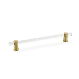 Schaub Lumiere Collection 8 in. (203mm) Adjustable Clear Acrylic Pull, Satin Brass - 408-SB