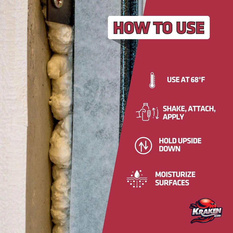 Kraken Bond Gaps&Cracks Filler Straw Foam, Insulating Foam Sealant 12oz