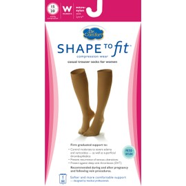 Dr. Comfort Women's Micro Nylon Graduated Compression Knee-High Sock, 15-20 mmHg, Wheat, X Large