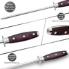 LEVINCHY 10 inch Honing Steel with Pakkawood Handle, Knife Sharpener