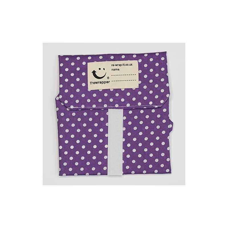 the Wrapper, Re Wrap It Sandwich Bags, Purple with White