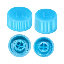 Lyxheth 4PCS Replacement Valve Caps for Car Air Conditioning, AC Valve Cap, Blue High and Low Pressure Caps, Auto AC System Valve Dust Cover Car Accessories for Air Service Charging Port Cap (4PCS)