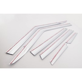 AUTOCLOVER Tape-On Rain Guards Window Visors 6 Pcs Set for Kia Soul 2020 2021 2022 2023 2024 / Window Deflectors, Out-Channel Vent Shades (Chrome)