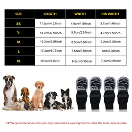 YQkangzhu 4 Pcs Non Slip Dog Socks to Prevent Licking Paws, Double-Sided Anti-Slip Dogs Grip Socks with Grippers Traction Control, Prevent Scratching Paw Protector Boots for Dogs on Hardwood Floor(M)