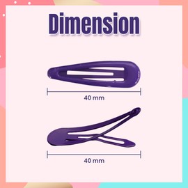 HD Novelty Hair Accessories Snap Hair Clips Bendies Sleepies 6Pcs 5CM Snap Hair Clips School Colours Hairclips Hair Accessories for Girls & Women (Purple)