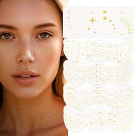 YISCOKO glitter freckles face tattoo waterproof glitter tattoos for women kids festival accessories （10 pcs glod）