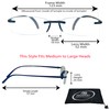 proSPORT Reading Glasses +2.50 Blue Frame Rimless Full Lens Reader