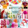prxififeq Hot Pink Orange and Pink Paper Honeycomb Balls,6 and