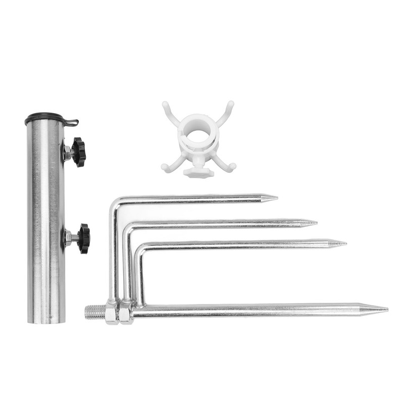 Steel Garden Parasol Spike Inground Umbrella Holder with 4 Prong