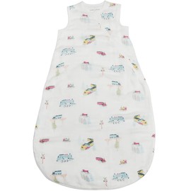 Loulou Lollipop Lightweight Muslin Wearable Baby Blanket Sleeping Bag, Unisex Infant Toddler, 0.5 TOG, 2-Way Zipper Girl Boy Sleep Sleepbag Sack (All Aboard, 0-6 M)