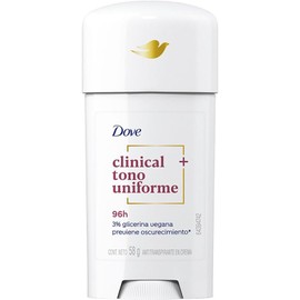 Dove Antitranspirante Clinical + Tono Uniforme en Crema, Desodorante para Mujer con hasta 96 Horas de protección y prevención de Manchas 58 g
