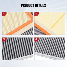 TOPAZ Engine Air Filter & Cabin Air Filter Set Compatible with Dodge Durango 2011-2021 Jeep Grand Cherokee 2011-2021 3.6L 5.7L 6.4L Replace# 4861756AA 68079487AA