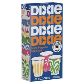 Dixie Multi-Purpose, 5 oz Paper Cups, Box of 100 Cups, Colors/Styles Vary, Multicolor (15964)