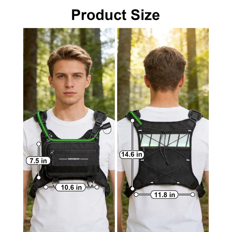 CEROBEAR Hiking Hydration Backpack Running Vest with 2L TPU Water
