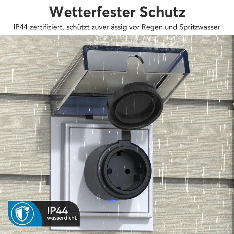 EIGHTREE WiFi Outdoor Socket, Timer Switch with Current Measurement, IP44