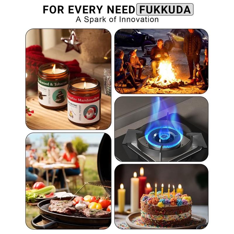 FUKKUDA Electric Candle Lighter with Safety Switch - USB Rechargeable