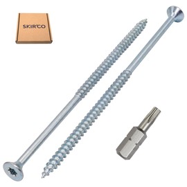 SKIR'CO Pack of 20 Galvanised Steel Wood Screws 5.0 x 120 mm Torx Countersunk Chipboard Screws Partial Thread