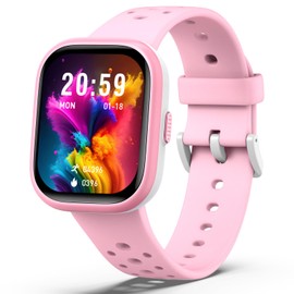 Heroange Kids Smart Watch for Girls Boys,IP68 Waterproof Kids Fitness Tracker Watch with 1.83" Face,Heart Rate Sleep Monitor,19 Sport Modes,Puzzle Games with APP,Great Gifts for Teens 6+ (Pink)