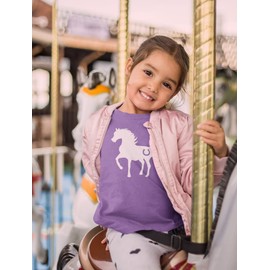 Tstars Horse Shirt for Girls - Horseback Riding Kids Tee with Horseshoe Print - Gift for Equestrian Fans and Young Riders L (9-10) Lavender