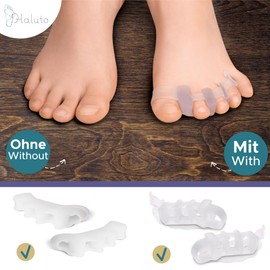 Haluto 3 Pairs / 6 Pieces Toe Separators for All Toes - Toe Separators for Overlapping Toes - Toe Spacer - Bunion Correction - Hammer Toe Correction - Toe Straightener - Correct Toes - Toe Separator