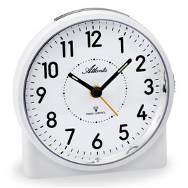 Atlanta Large Radio Alarm Clock Analogue Light Snooze Crescendo Numbers – 1843/0 (White)