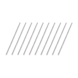 sourcing map 304 Stainless Steel Solid Round Rods Round Rods Stainless Steel Rods for DIY Craft 2 mm x 75 mm Pack of 10