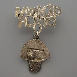 My Kid Plays Basketball New Brooch Pin Silver Tone Silver Tone Lapel Sports