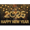 SJOLOON 2025 Happy New Year Backdrop Gold Glitter Backdrop for