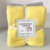 Solid Fleece No Sew Throw Kit - Maize Yellow/Light Gray