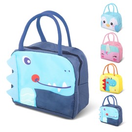 Viiotu Kids Lunch Bag for Girls Boys, Reusable Insulated Cooler Lunch Bag, Small Cute Lunch Bag for Picnic Travel School (Navy)