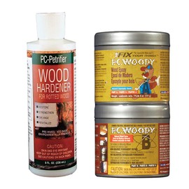 PC-Products Wood Repair Epoxy Paste and Wood Hardener Kit, PC-Woody 6 oz and PC-Petrifier 8 oz