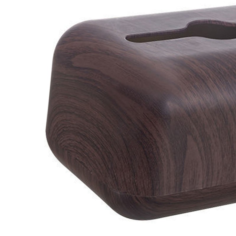 Tissue Box Cover Wood Grain Easy Refill Rectangular Stylish Elegant